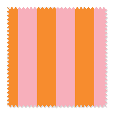 Stripes Fabric Fabric By The Yard / Cotton Twill / Pink Orange Katie Kime