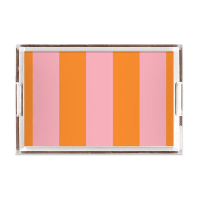 Lucite Trays Pink Orange / 11x17 Stripes Lucite Tray Katie Kime