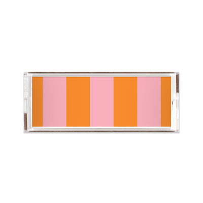 Lucite Trays Pink Orange / 11x4 Stripes Lucite Tray Katie Kime
