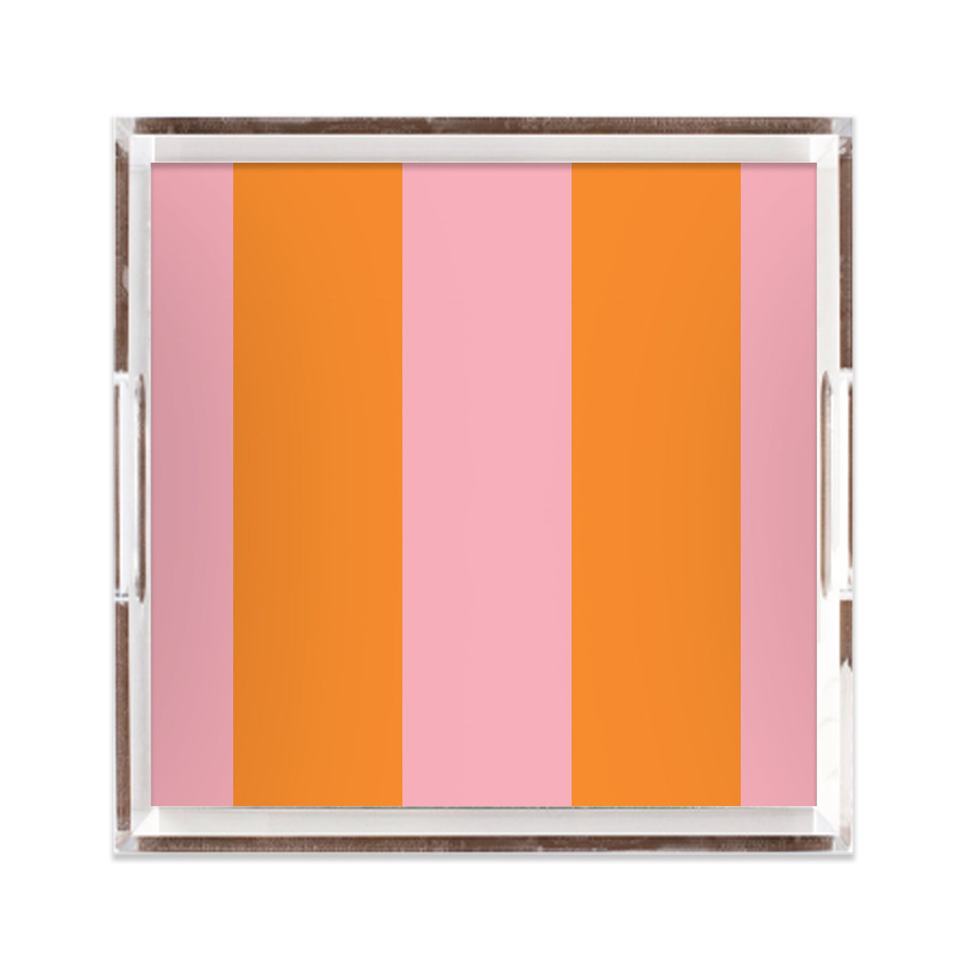 Stripes Lucite Tray Lucite Trays Pink Orange / 12x12 Katie Kime