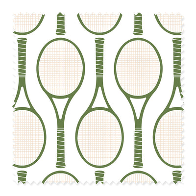 Tennis Time Fabric Fabric By The Yard / Cotton Twill / Green Katie Kime