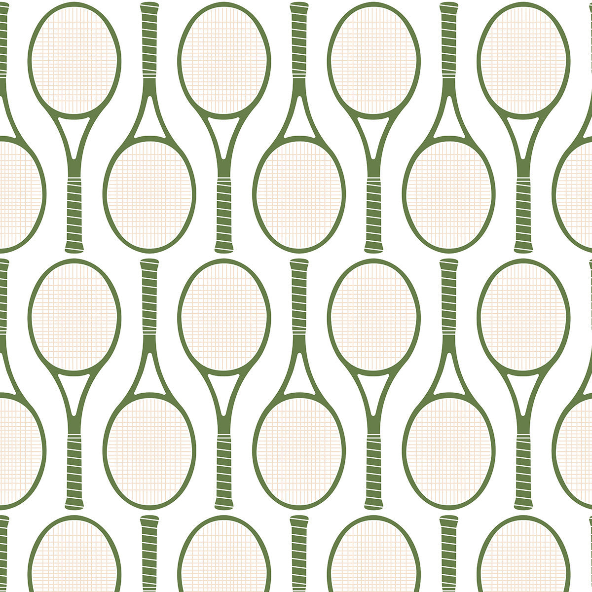 Tennis Time Peel & Stick Wallpaper Peel & Stick Wallpaper Green / 24"x 48" Katie Kime