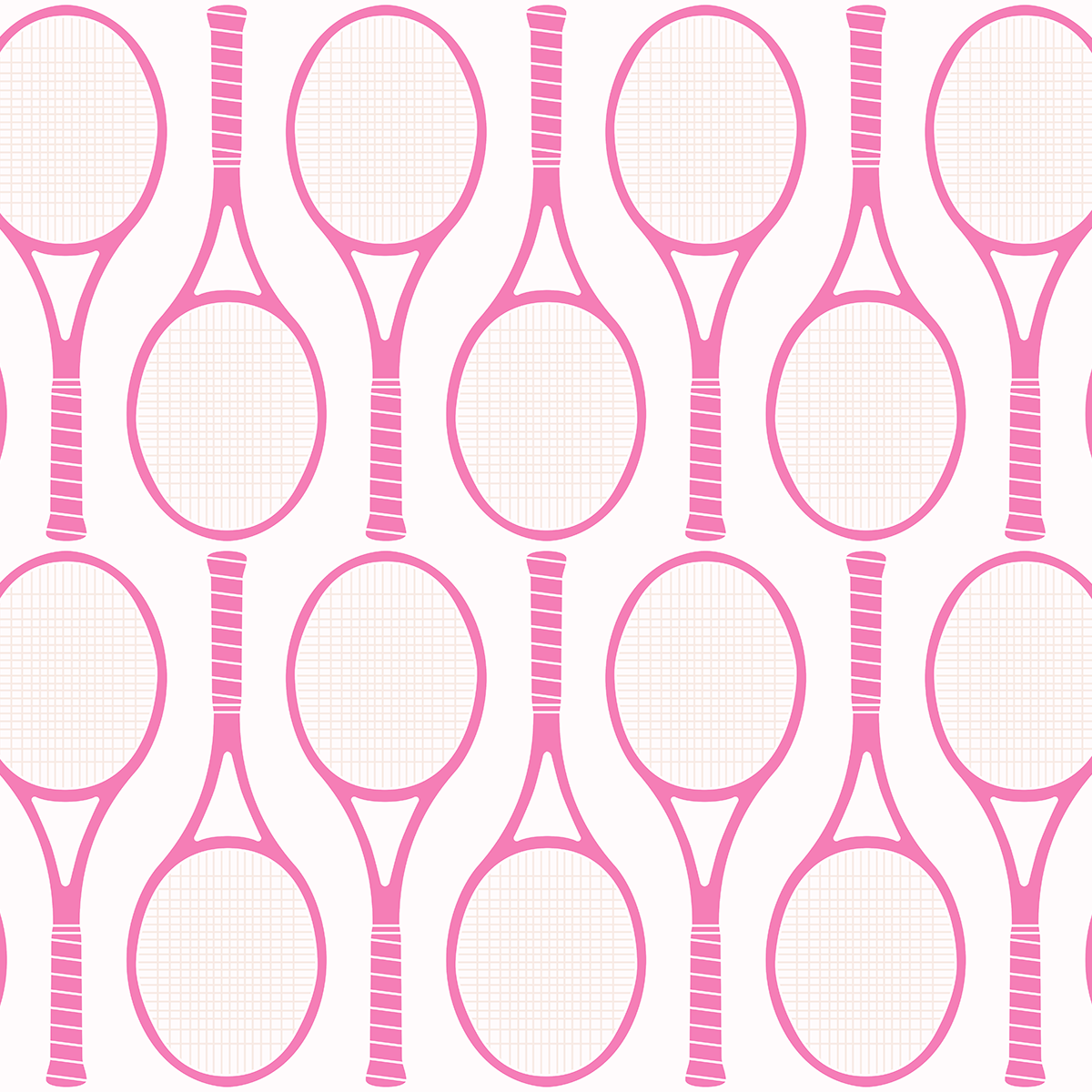 Tennis Time Peel & Stick Wallpaper Peel & Stick Wallpaper Pink / 24" x 144" Katie Kime