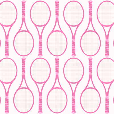 Tennis Time Peel & Stick Wallpaper Peel & Stick Wallpaper Pink / 24" x 144" Katie Kime