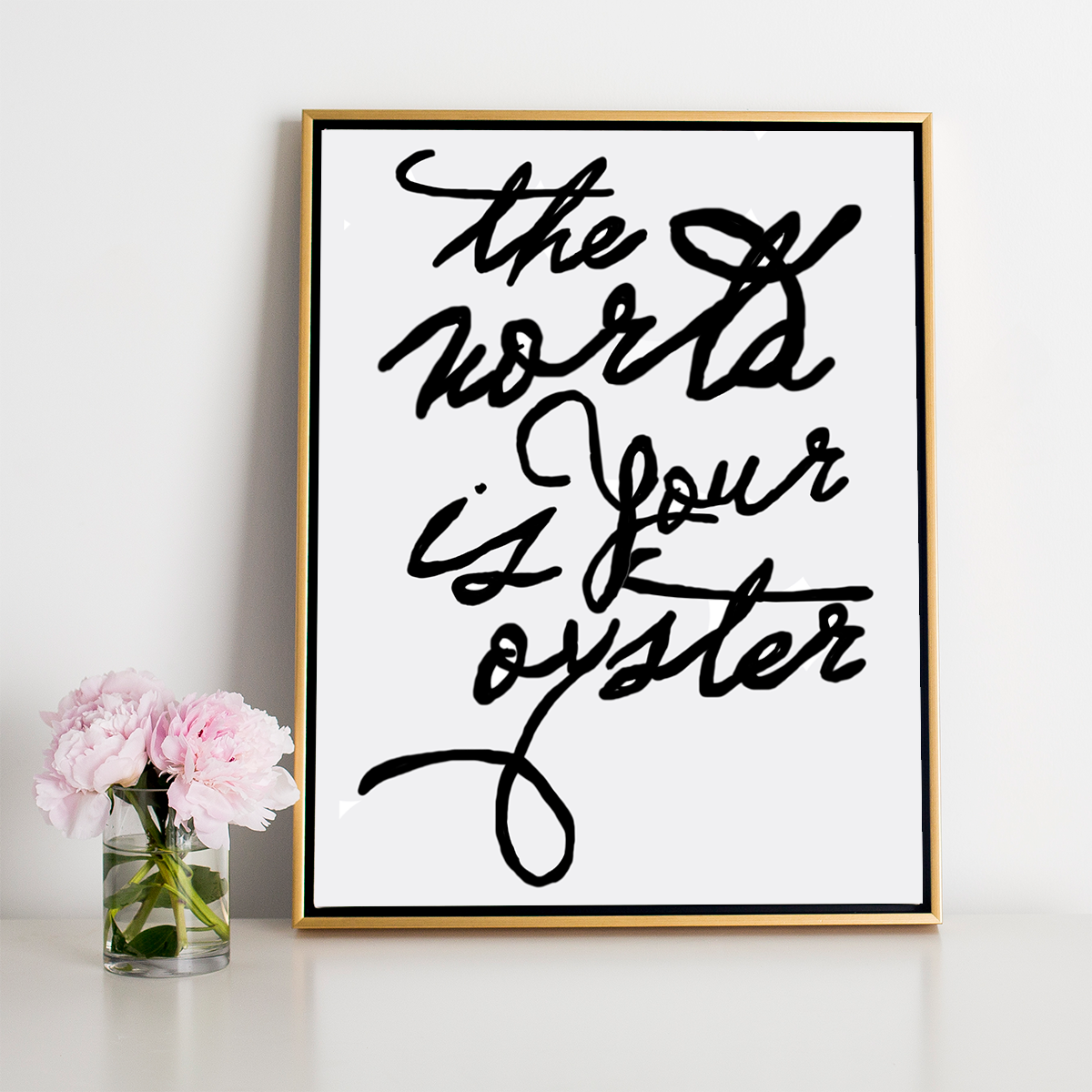 Canvas 8x10 / Canvas Only The World Is Your Oyster Handwritten Canvas Katie Kime