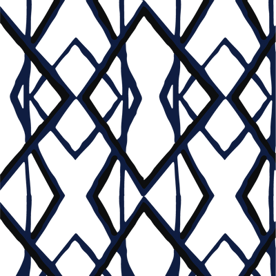 Through the Looking Glass Traditional Wallpaper Wallpaper Double Roll / Navy Black Katie Kime
