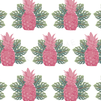 Spring Pineapples Traditional Wallpaper Wallpaper Pink / Double Roll Katie Kime