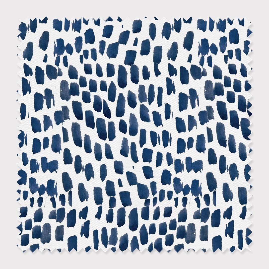 Fabric Cotton / Navy / By The Yard Watermarks Fabric Katie Kime