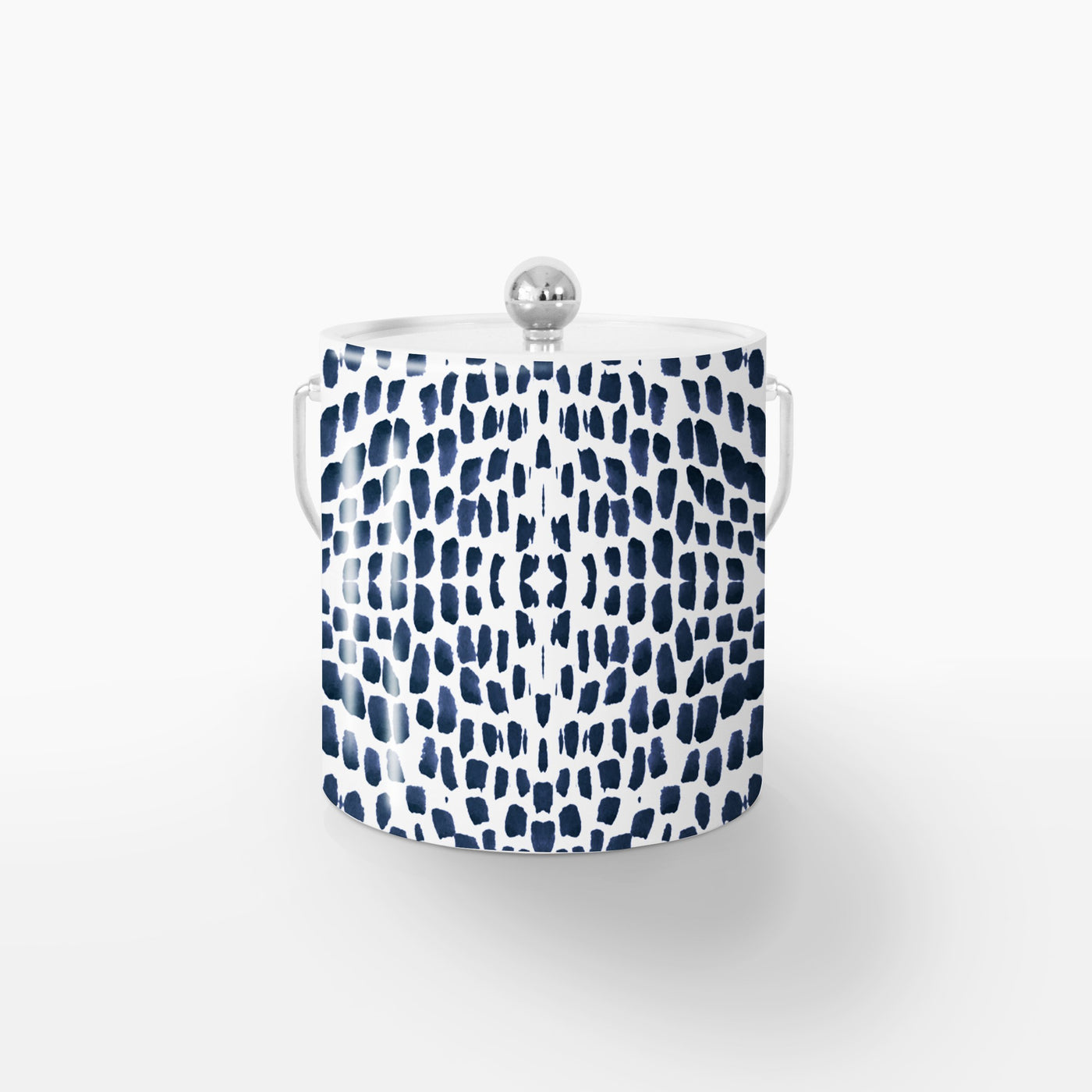 Watermarks Ice Bucket Ice Bucket Navy / Silver Katie Kime