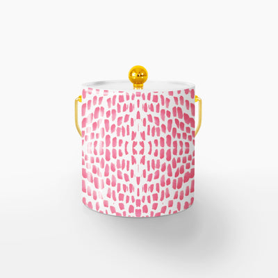 Watermarks Ice Bucket Ice Bucket Pink / Gold Katie Kime