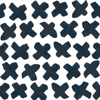 X's Traditional Wallpaper Wallpaper Navy / Double Roll Katie Kime